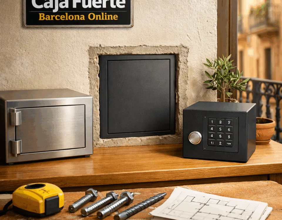 Rincón soleado de un apartamento en Barcelona con cajas fuertes y herramientas, ideal para encontrar opciones para instalar una caja fuerte en mi hogar en Barcelona.