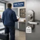 Cerrajero inspecciona una puerta comercial reforzada en Valencia; Que servicios de cerrajeria ofrecen soluciones completas de seguridad para empresas en Valencia